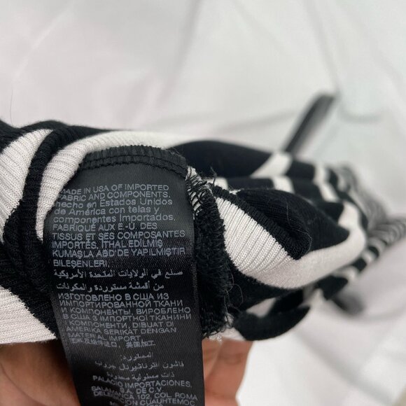 BEBE MAXI DRESS SWAROVSKI RHINESTONE LOGO BLACK/WHITE STRIPED DESIGN - Picture 11 of 11